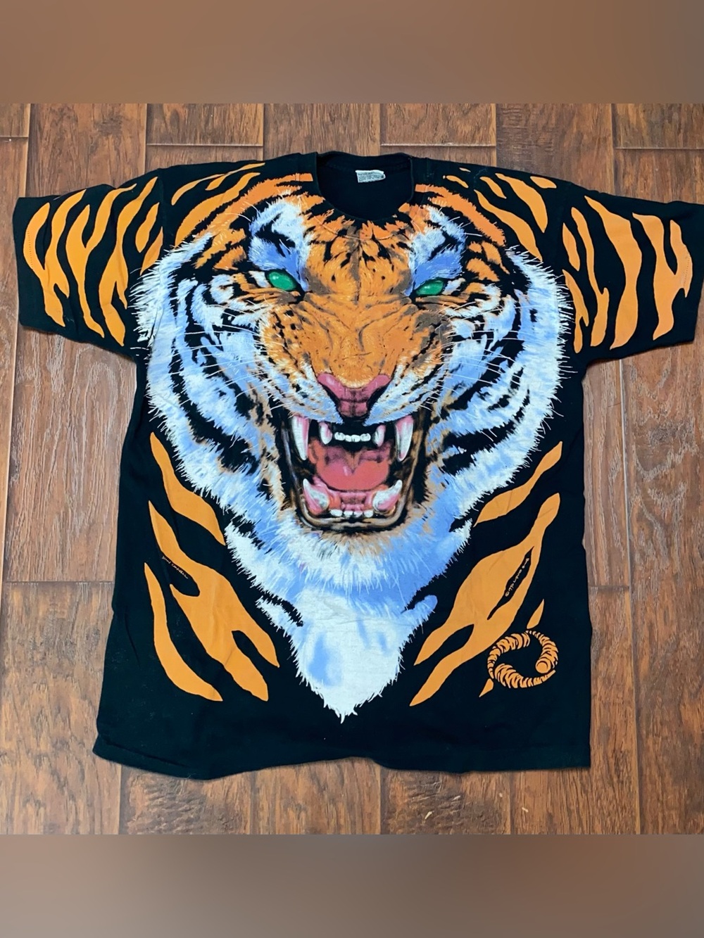 Vtg 90s LIQUID BLUE Tshirt TIGER 1995 JOHN CONNELL Single Stitch Tee Sz XXL AA22